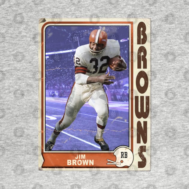 Retro Jim Brown Football Trading Card by darklordpug